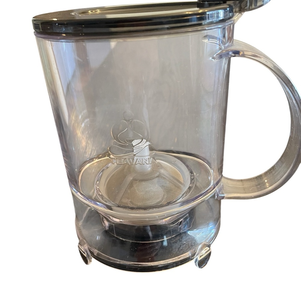 Teavana Clear Plastic Tea Press Mug with Handle and Infuser